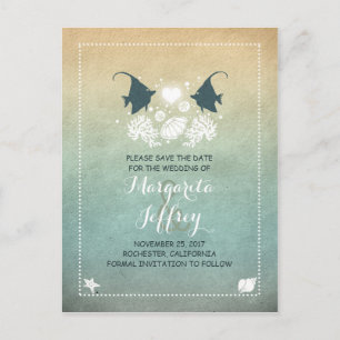 Ombre plage mignonne enregistrer la date cartes po