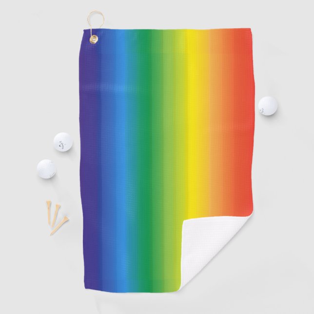 Ombre Rainbow Pride House Flag Golfhandtuch (Insitu)