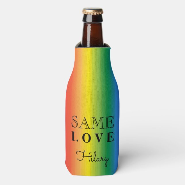 . Ombre Rainbow Pride Summer Party Personalisiert Flaschenkühler (Flaschenvorderseite)