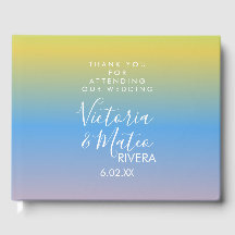 Ombre Rainbow Yellow Blue Pink Wedding Vielen Dank