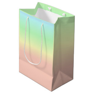 Ombre-Regenbogen-Abstraktes-Pastell-Muster Mittlere Geschenktüte