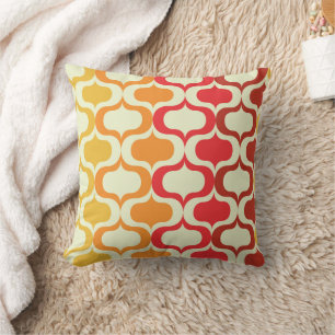 Ombre Retro Ogee in Orange, Mandarine und Rot Kissen
