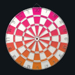 Ombre Rosa Orange und Weiß Dartscheibe<br><div class="desc">Ombre Rosa Orange und White Dart Board</div>