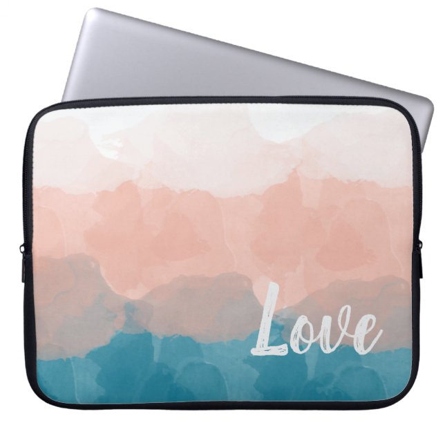 Ombre Rosa und Blau Liebe Graceful Gradient Laptopschutzhülle (Vorderseite)
