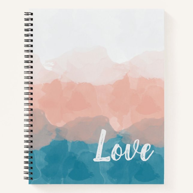 Ombre Rosa und Blau Liebe Graceful Gradient Notizbuch (Vorderseite)