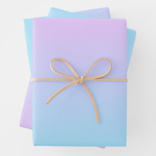 Ombré rosa und türkisfarben glänzen geschenkpapier set