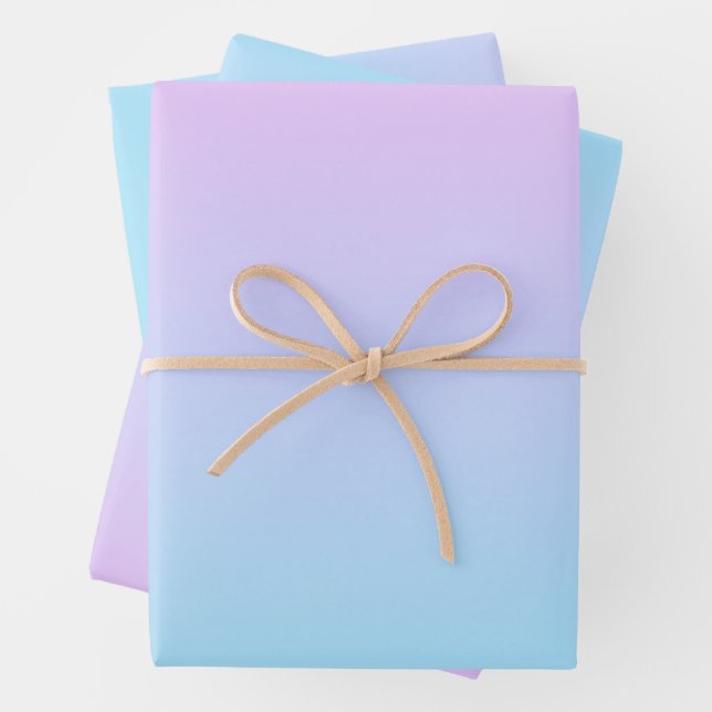 Ombré rosa und türkisfarben glänzen geschenkpapier set (Beispiel)