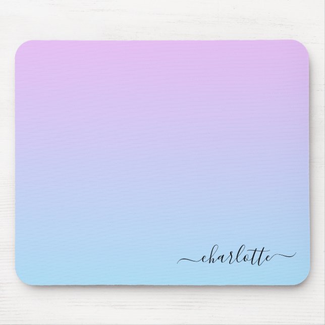 Ombré rosa und türkisfarben glänzen mousepad (Vorne)