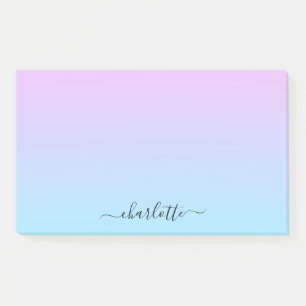 Ombré rosa und türkisfarben glänzen post-it klebezettel