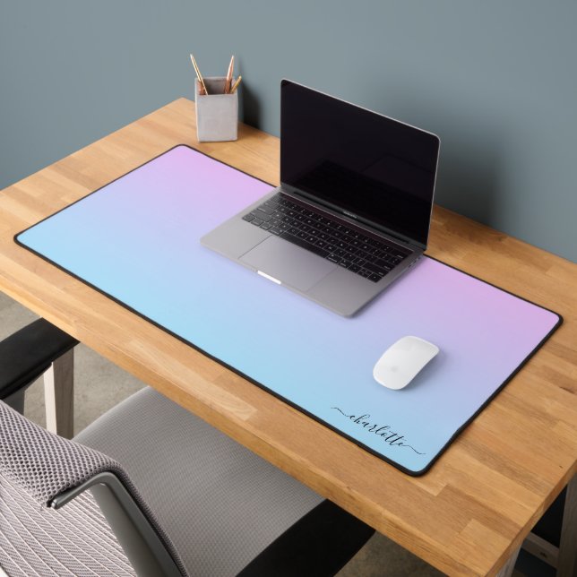 Ombré rosa und türkisfarben glänzen schreibtischunterlage (Büro 2)