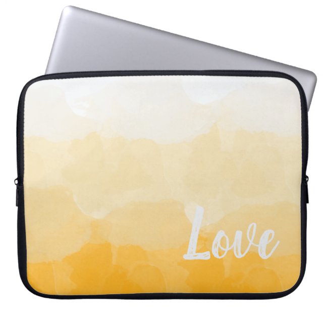 Ombre Saffron und Gelbe Liebe Laptopschutzhülle (Vorderseite)