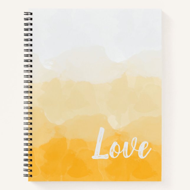 Ombre Saffron und Gelbe Liebe Notizbuch (Vorderseite)