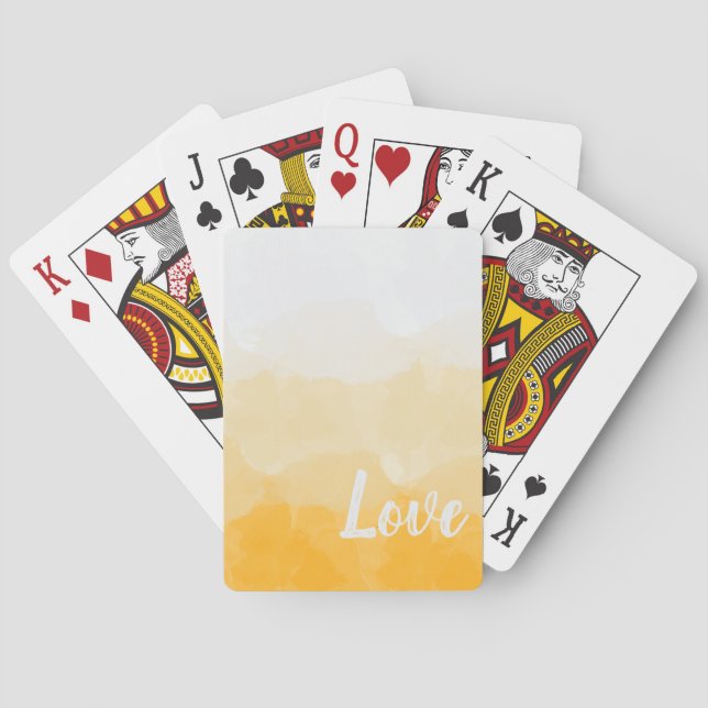 Ombre Saffron und Gelbe Liebe Spielkarten (Rückseite)