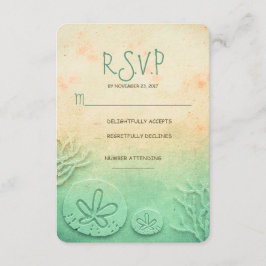 Ombre Sandstrand Hochzeit RSVP Karten