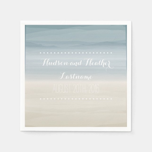 Ombre Shore Wedding Napkins Serviette (Vorderseite)