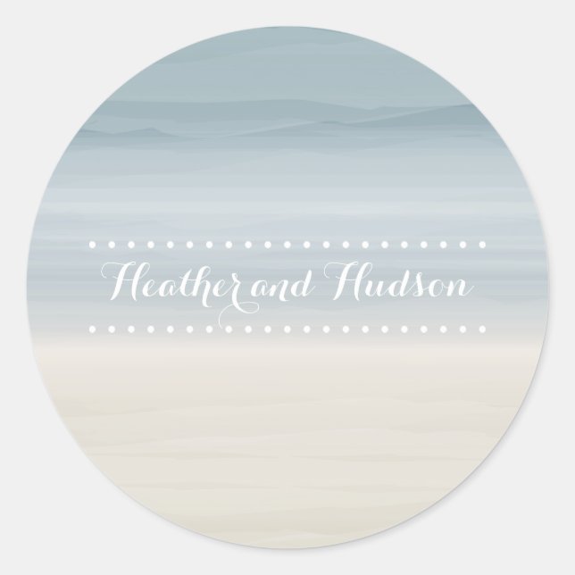 Ombré Shore Wedding Sticker (Vorderseite)