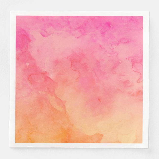 Ombre Sommer rosa orange Sonnenuntergang Wasserfar Serviette (Vorderseite)