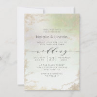 Ombre Spring Green Gold Foil Frost Trendy Wedding