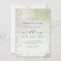 Ombre Spring Green Gold Foil Frost Trendy Wedding