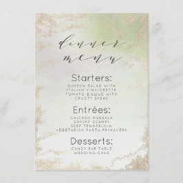 Ombre Spring Green Gold Foil Mattiert Chic Abendes Menükarte