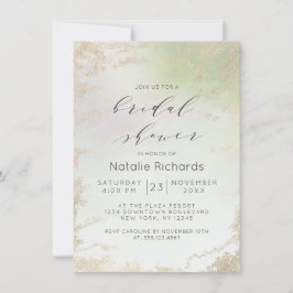 Ombre Spring Green Gold Foil Mattiertes Brautparty Einladung