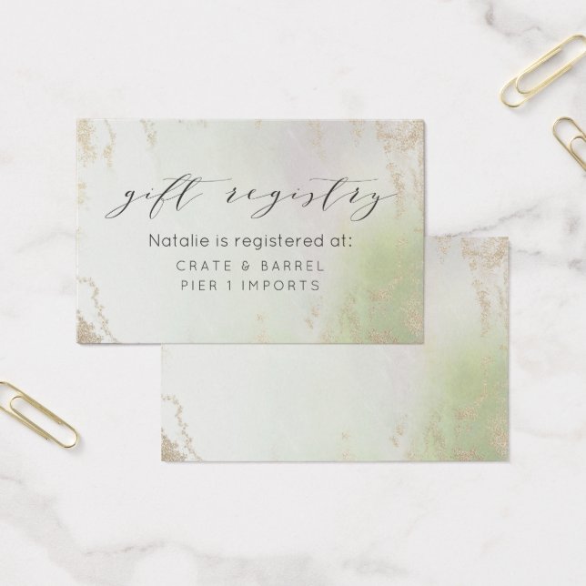 Ombre Spring Green Gold Gift Registrierungskarte (Büro)
