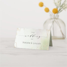 Ombre Spring Green Gold reserviert SitzHochzeit Platzkarte