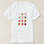 Ombré Strawberries T-Shirt<br><div class="desc">Darstellung von 4 Reihen von 3 Erdbeeren,  die von leichtesten bis dunkelsten angeordnet sind.</div>