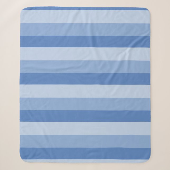 Ombre Streifen in blauen Tönen Sherpadecke (Vorderseite)