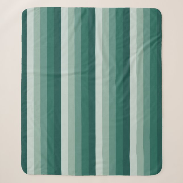 Ombre Streifen in grünen Tönen Sherpadecke (Vorderseite)