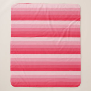 Ombre Streifen in Rot bis Rosa Sherpadecke