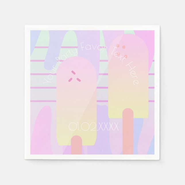 Ombre Summer Fun Ice Pops Serviette (Vorderseite)