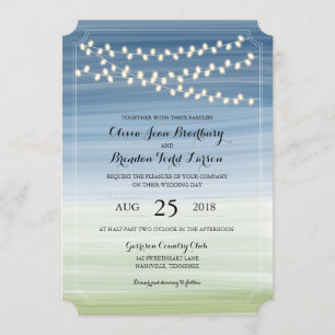 Ombre Summer Night Lights   Hochzeit Einladung