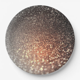 Ombre terracotta Kupfer funkelig glänzend Glitzer Pappteller