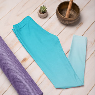 Ombre Trend Color Vivid Cyan - Pastel Leggings