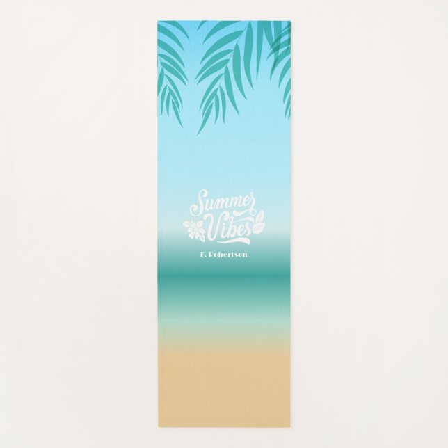 Ombre Tropical Beach Summer Vibes Yoga Mat Yogamatte (Vorderseite)