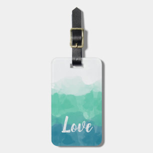 Ombre Türkis Blau und Neo Mint Liebe Gradient Gepäckanhänger
