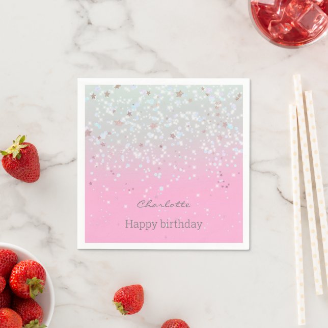 Ombre und Glitzer Geburtstag Serviette (Beispiel)