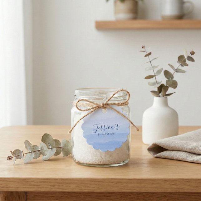 Ombre-Verlaufs-Dip-Färbung Blau-Bridal-Shower Geschenkanhänger (Von Creator hochgeladen)