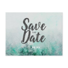 Ombre-Wald-Aquarell-Kiefern-Bäume-Heiratsantrag