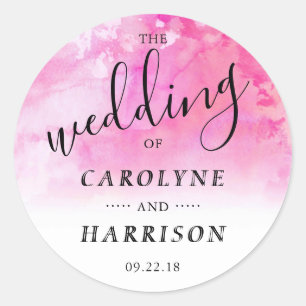 Ombre Wasserfarbe Gastgeschenk Hochzeit Aufkleber