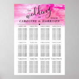 Ombre Wasserfarbe Hochzeitskarte - Rosa Poster