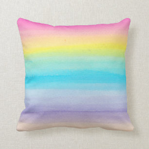 Ombre Wasserfarbe Regenbogen Kissen / rosa