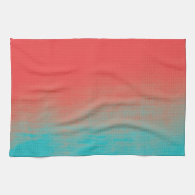 Ombre Watercolor-Beschaffenheit - aquamarin und Handtuch (Horizontal)