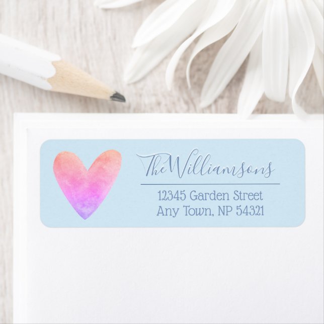 Ombre Watercolor Heart on Bale Blue (Insitu)