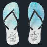 Ombre Watercolor Wedding Flip Flops - Blau<br><div class="desc">Feiern Sie stilvoll mit diesen trendigen Hochzeitsflips. Dieses Design lässt sich leicht mit Ihrem speziellen Veranstaltungskommentar personalisieren und Ihre Gäste werden begeistert sein,  wenn sie diese fabelhaften Gastgeschenke erhalten.</div>