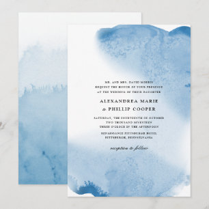 Ombre Watercolor Wedding Invitation Suite   BLAUE Einladung