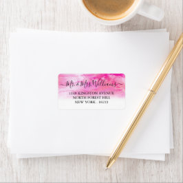 Ombre Watercolor Wedding Labels - Rosa Adressaufkleber