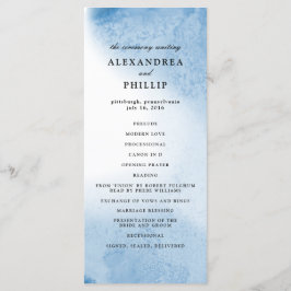 Ombre Watercolor Wedding Program | Blau Programm