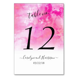 Ombre Watercolor Wedding Tischnummer Cards - Rosa